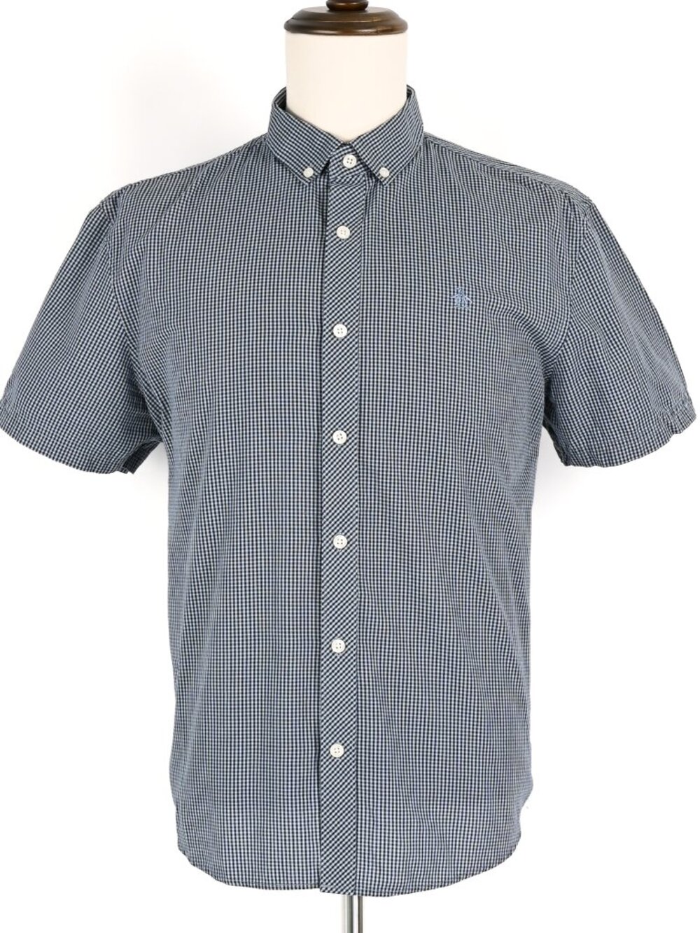 Blue Checkered Mens Original Penguin Button Down Shirt (Size: XL)